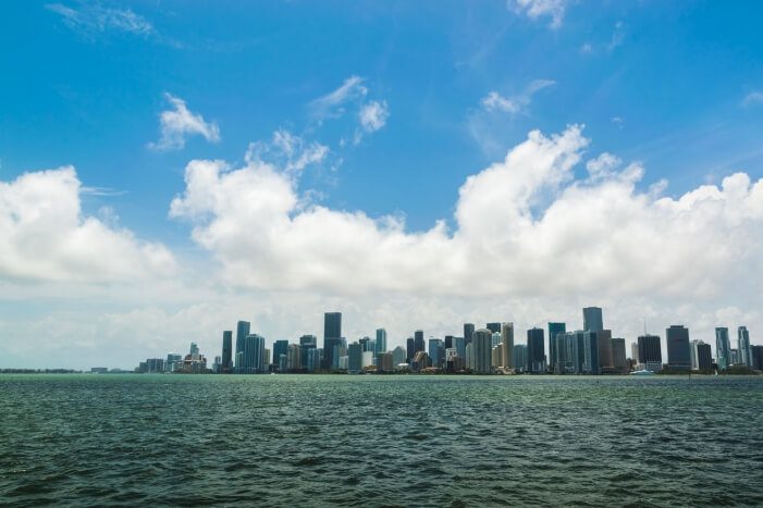 Miami Skyline vom Wasser aus